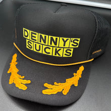 Load image into Gallery viewer, FASHIONABLE DEATH - DENNY’S SUCKS HATER KIT - TRUCKER HAT/PIN/STICKER