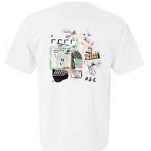 Load image into Gallery viewer, DIRTY ART CLUB - COLLAGE S/S SHIRT WHITE COMFORT COLORS