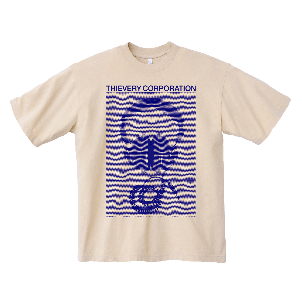 Thievery Corporation - Los Angeles Apparel 1801GD Beige Headphones T Shirt