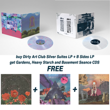 Load image into Gallery viewer, DIRTY ART CLUB - THE SILVER SUITE 12" + B SIDES 12" = GARDENS, BASEMENT SEANCE, HEAVY STARCH CDS FREE
