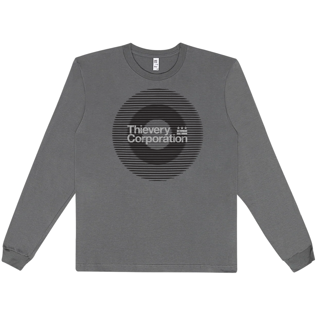 Thievery Corporation - Los Angeles Apparel 20007 Fine Jersey Long Sleeve Asphalt T-Shirt