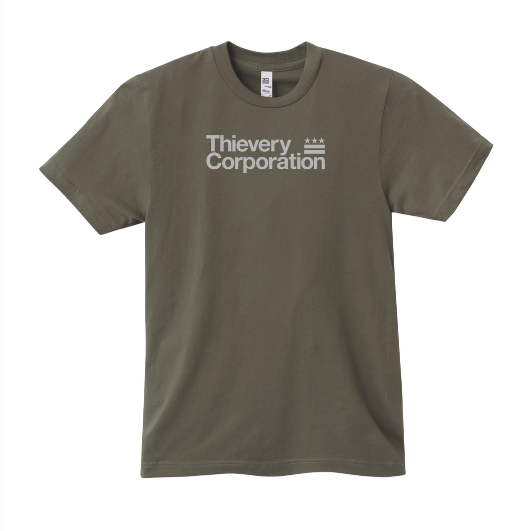 Thievery Corporation - Los Angeles Apparel 20001 Fine Jersey Unisex Crew Neck T-Shirt (Lieutenant Green)