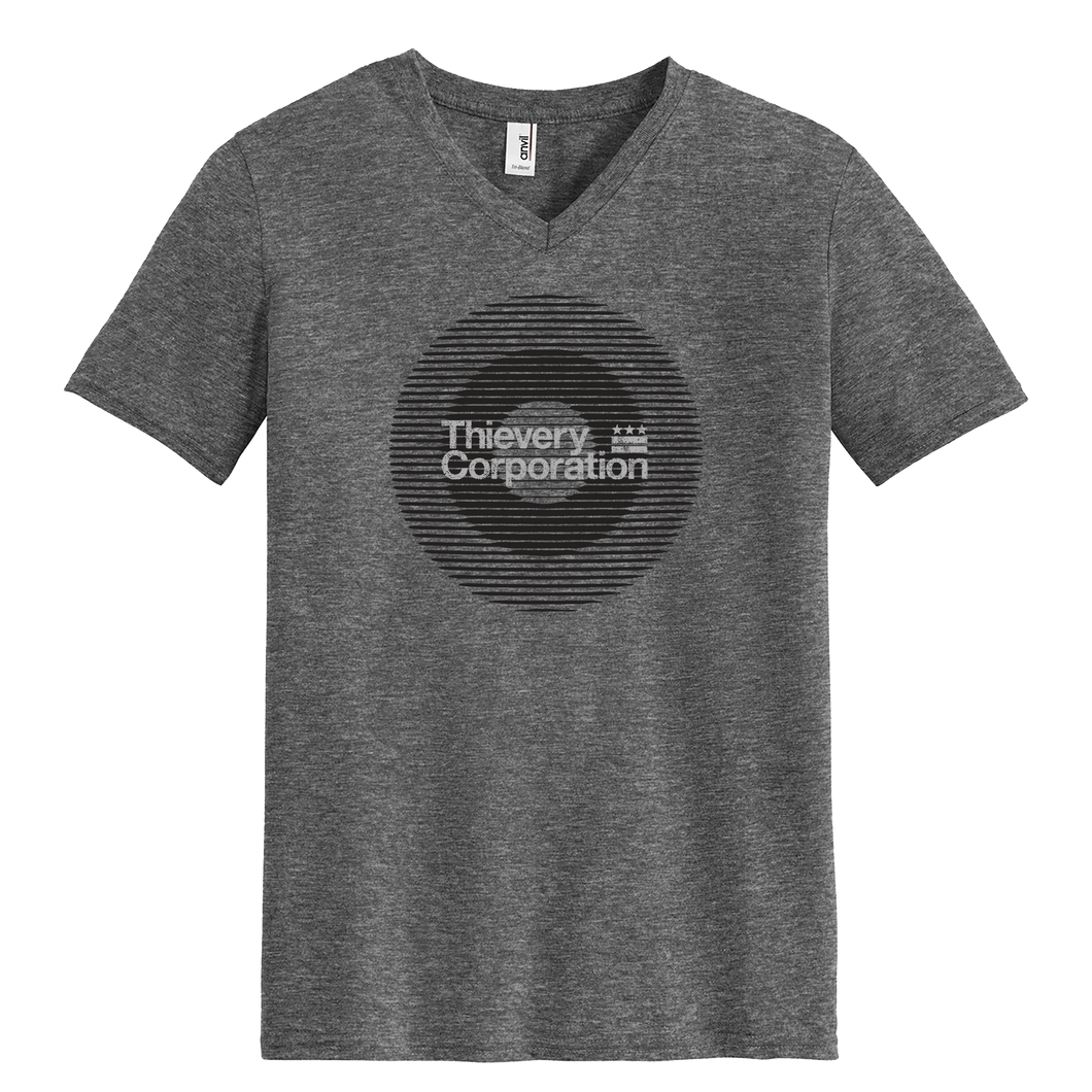 Thievery Corporation - Anvil Triblend Dark Gray V Neck Tee