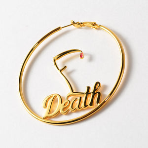 FDeath Scythe 60mm Gold Hoop Earrings
