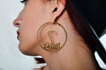 Load image into Gallery viewer, FDeath Scythe 60mm Gold Hoop Earrings