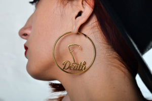 FDeath Scythe 60mm Gold Hoop Earrings