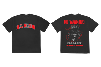 NO WARNING - ILL BLOOD 20th Anniversary S/S Gildan Hammer T